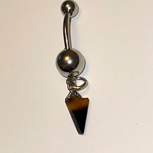 Handmade Black agate belly ring